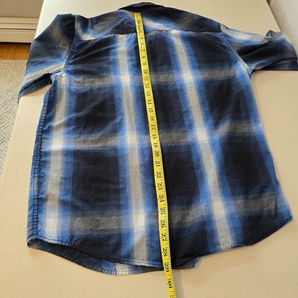 Urban Pipeline Button Down Flannel Shirt Men's M Blue White Easy-Care Fabric - Picture 6 of 16
